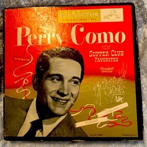 Box of Vintage Perry Como 45s RPMS